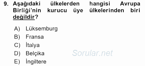 Kamu Özel Kesim Yapısı Ve İlişkileri 2015 - 2016 Dönem Sonu Sınavı 9.Soru