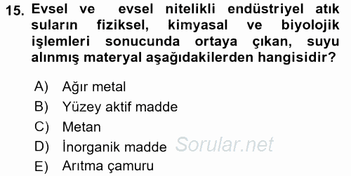 Ekoloji ve Turizm 2017 - 2018 3 Ders Sınavı 15.Soru