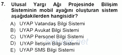 Ulusal Yargı Ağı Projesi 1 2013 - 2014 Tek Ders Sınavı 7.Soru