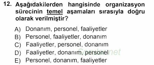 Perakende Yönetimi 2012 - 2013 Ara Sınavı 12.Soru