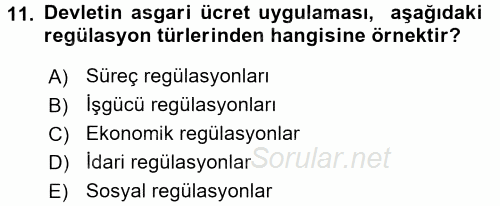 Kamu Ekonomisi 1 2017 - 2018 Ara Sınavı 11.Soru