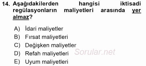 Kamu Ekonomisi 1 2017 - 2018 Ara Sınavı 14.Soru