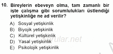 Öğretmenlikte Mesleki Gelişim 2014 - 2015 Ara Sınavı 10.Soru