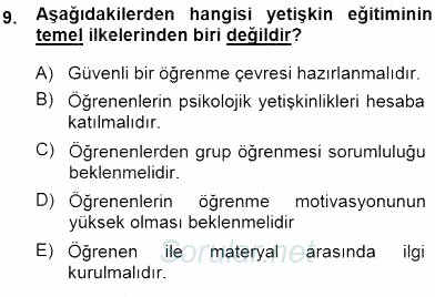 Öğretmenlikte Mesleki Gelişim 2014 - 2015 Ara Sınavı 9.Soru