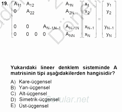 Güç Sistemleri Analizi 2014 - 2015 Dönem Sonu Sınavı 19.Soru