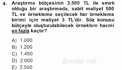 İstatistik 2 2014 - 2015 Ara Sınavı 4.Soru