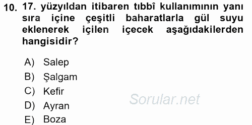 İçecek Bilgisi 2017 - 2018 3 Ders Sınavı 10.Soru