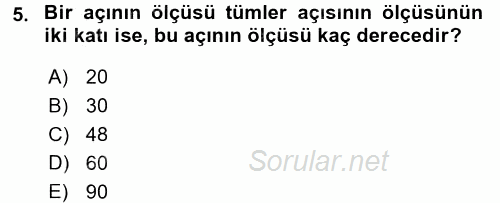 Okulöncesinde Matematik Eğitimi 2017 - 2018 Ara Sınavı 5.Soru