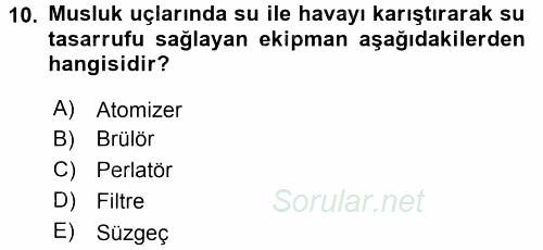 Isıtma Havalandırma ve Klima Sistemlerinde Enerji Ekonomisi 2016 - 2017 Ara Sınavı 10.Soru