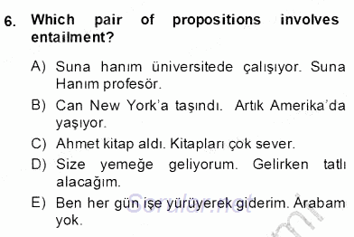 Türkçe Tümce Bilgisi Ve Anlambilim 2013 - 2014 Dönem Sonu Sınavı 6.Soru