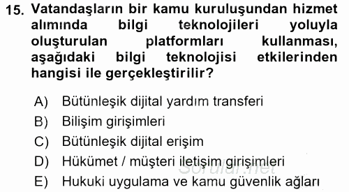 Teknoloji Perakendeciliği 2016 - 2017 Ara Sınavı 15.Soru