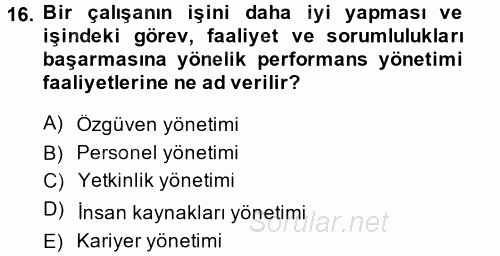 Stratejik Yönetim 1 2014 - 2015 Tek Ders Sınavı 16.Soru