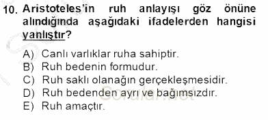 Zihin Felsefesi 2014 - 2015 Ara Sınavı 10.Soru