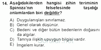 Zihin Felsefesi 2014 - 2015 Ara Sınavı 14.Soru