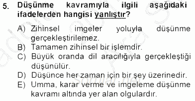 Zihin Felsefesi 2014 - 2015 Ara Sınavı 5.Soru