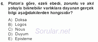 Zihin Felsefesi 2014 - 2015 Ara Sınavı 6.Soru