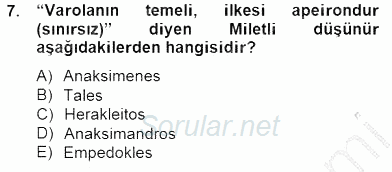 Zihin Felsefesi 2014 - 2015 Ara Sınavı 7.Soru