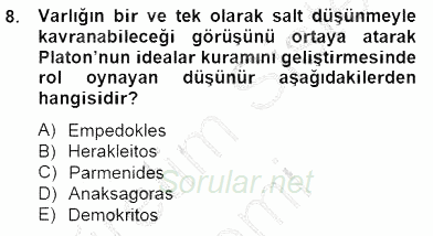 Zihin Felsefesi 2014 - 2015 Ara Sınavı 8.Soru