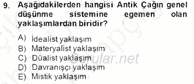 Zihin Felsefesi 2014 - 2015 Ara Sınavı 9.Soru