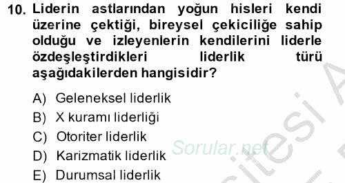 Sosyal Psikoloji 2 2014 - 2015 Ara Sınavı 10.Soru