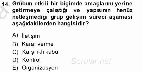 Sosyal Psikoloji 2 2014 - 2015 Ara Sınavı 14.Soru