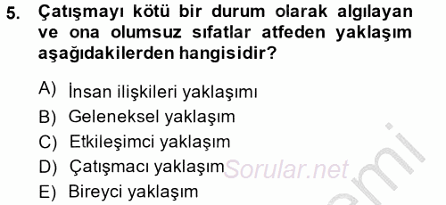 Sosyal Psikoloji 2 2014 - 2015 Ara Sınavı 5.Soru