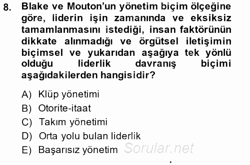 Sosyal Psikoloji 2 2014 - 2015 Ara Sınavı 8.Soru