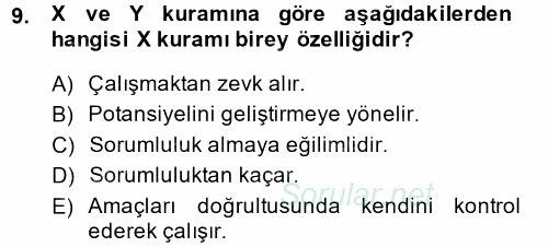 Sosyal Psikoloji 2 2014 - 2015 Ara Sınavı 9.Soru
