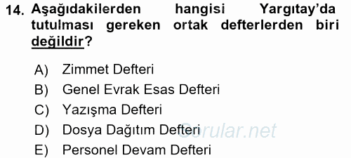 Kalem Mevzuatı 2017 - 2018 3 Ders Sınavı 14.Soru