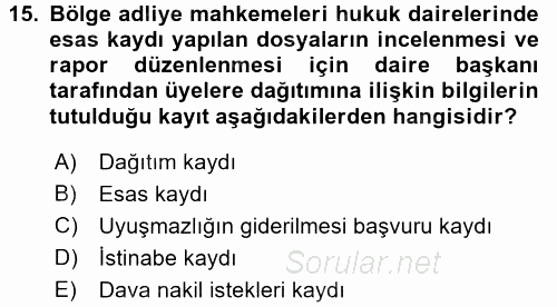 Kalem Mevzuatı 2017 - 2018 3 Ders Sınavı 15.Soru