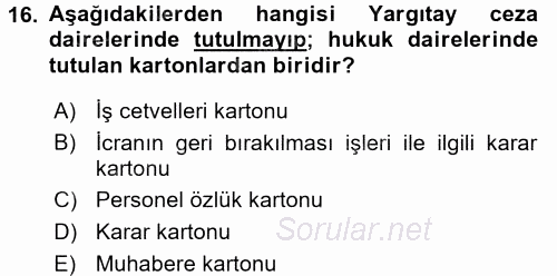 Kalem Mevzuatı 2017 - 2018 3 Ders Sınavı 16.Soru