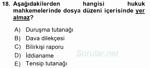 Kalem Mevzuatı 2017 - 2018 3 Ders Sınavı 18.Soru