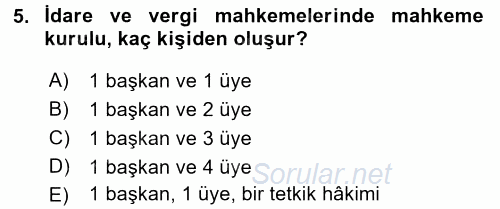 Kalem Mevzuatı 2017 - 2018 3 Ders Sınavı 5.Soru