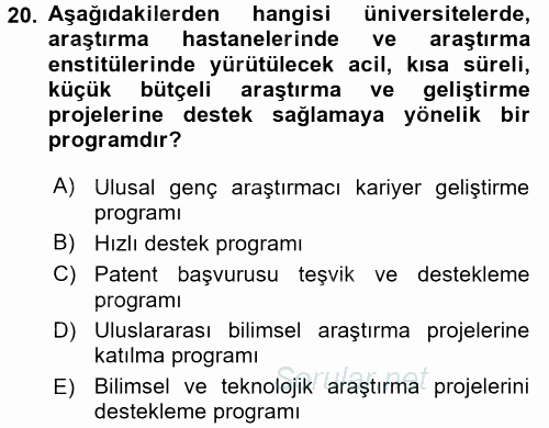 İletişim Araştırmaları 2016 - 2017 3 Ders Sınavı 20.Soru