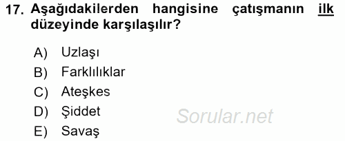 Küreselleşme ve Kültürlerarası İletişim 2017 - 2018 Dönem Sonu Sınavı 17.Soru