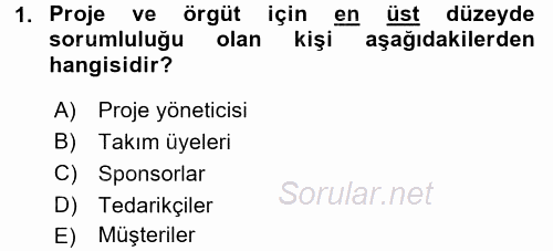 Sağlık Kurumlarında Operasyon Yönetimi 2017 - 2018 Dönem Sonu Sınavı 1.Soru