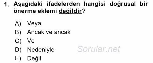 Sembolik Mantık 2015 - 2016 Ara Sınavı 1.Soru