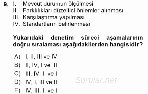 Termal ve Spa Hizmetleri 2015 - 2016 Tek Ders Sınavı 9.Soru