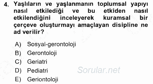 Temel Bakım Hizmetleri 2016 - 2017 3 Ders Sınavı 4.Soru
