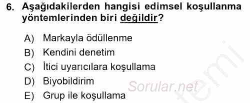 Temel Bakım Hizmetleri 2016 - 2017 3 Ders Sınavı 6.Soru