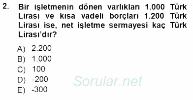 Girişim Finansmanı 2012 - 2013 Ara Sınavı 2.Soru