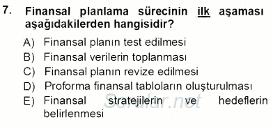 Girişim Finansmanı 2012 - 2013 Ara Sınavı 7.Soru