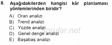 Girişim Finansmanı 2012 - 2013 Ara Sınavı 8.Soru