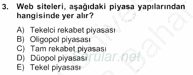 Medya Ekonomisi ve İşletmeciliği 2012 - 2013 Ara Sınavı 3.Soru