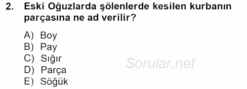 Türk Halk Şiiri 2013 - 2014 Dönem Sonu Sınavı 2.Soru