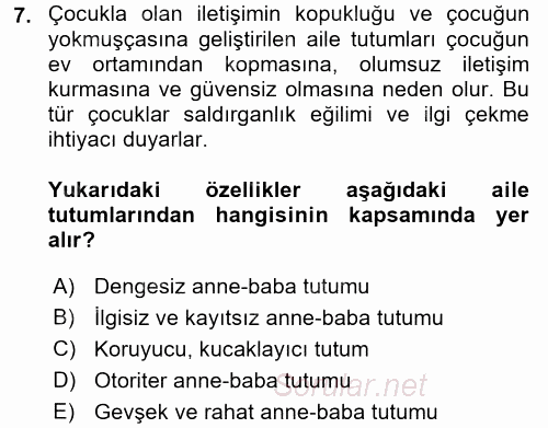 Çocukta Sanat Eğitimi Ve Yaratıcılık 2017 - 2018 Ara Sınavı 7.Soru