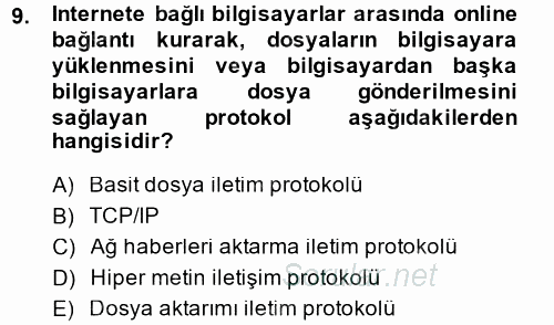 Elektronik Ticaret 2014 - 2015 Ara Sınavı 9.Soru