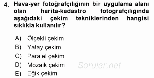 Fotoğrafın Kullanım Alanları 2016 - 2017 Dönem Sonu Sınavı 4.Soru