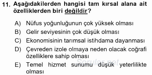 Toplumsal Yaşamda Aile 2016 - 2017 3 Ders Sınavı 11.Soru