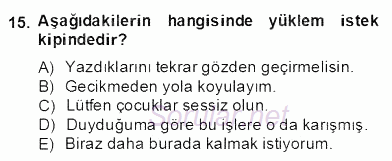 Türkçe Biçim Bilgisi 2013 - 2014 Dönem Sonu Sınavı 15.Soru